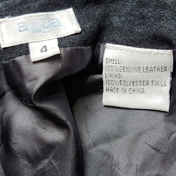 Mini skirt Suede Bohemian Western Black color Size 4 AQUA - Picture 7 of 16